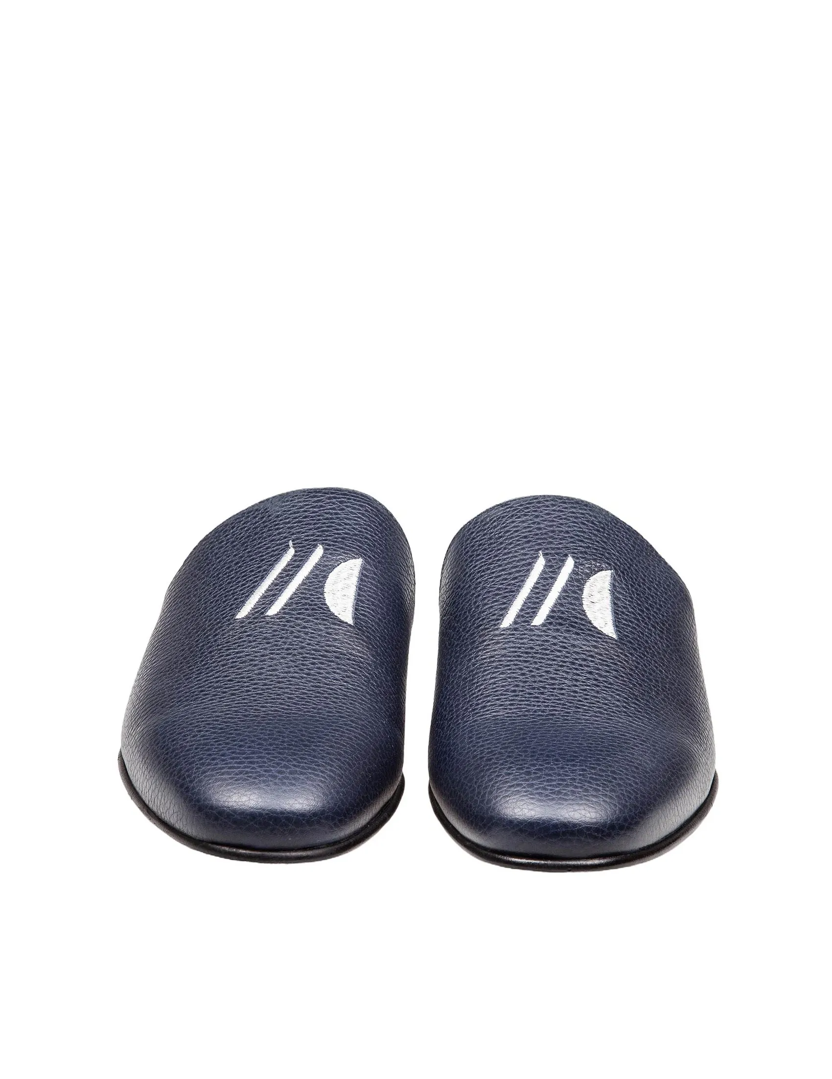 MARCO CASTELLI BLUE LEATHER SLIPPER