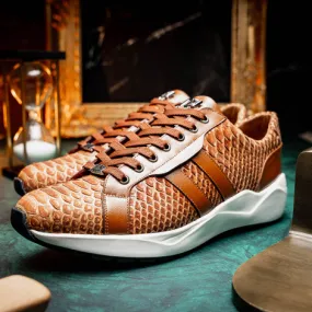 Marco Di Milano Verona Honey Python & Calfskin Sneakers