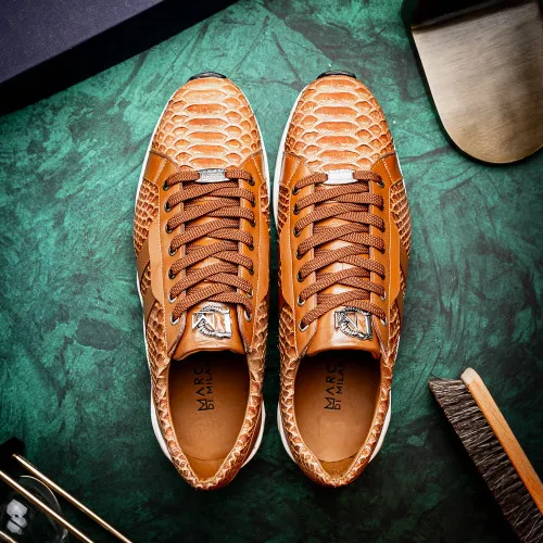 Marco Di Milano Verona Honey Python & Calfskin Sneakers