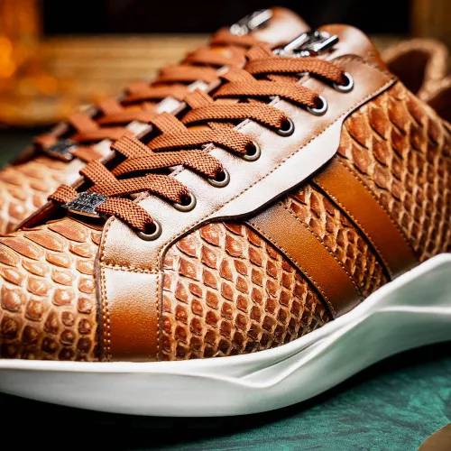 Marco Di Milano Verona Honey Python & Calfskin Sneakers