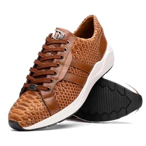 Marco Di Milano Verona Honey Python & Calfskin Sneakers