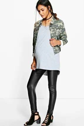 Maternity Harlow Faux Leather Over The Bump Leggings