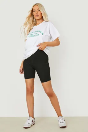 Maternity Rib Over The Bump Biker Shorts