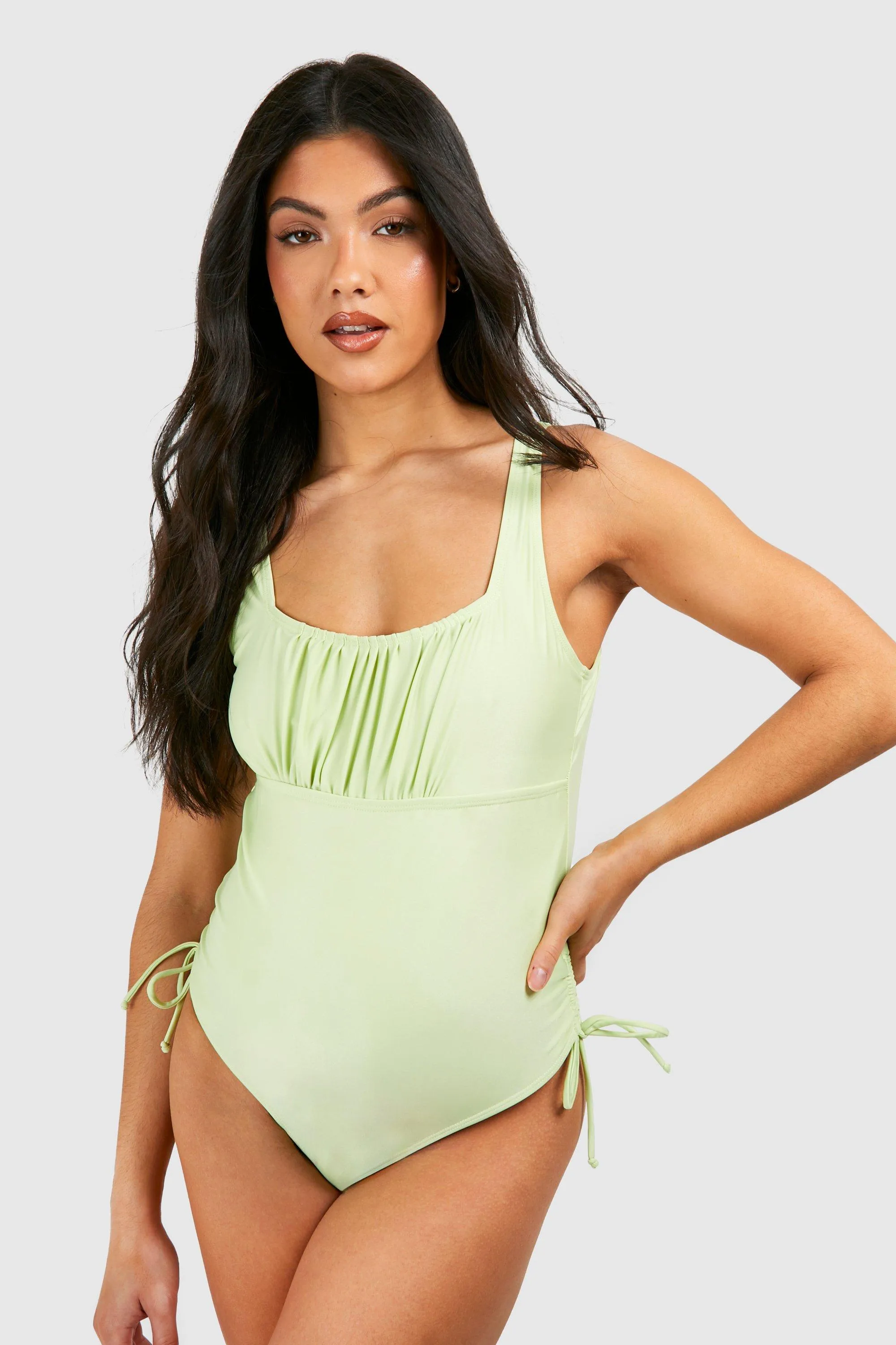 Maternity Ruched Front Tie Side Swimsuit