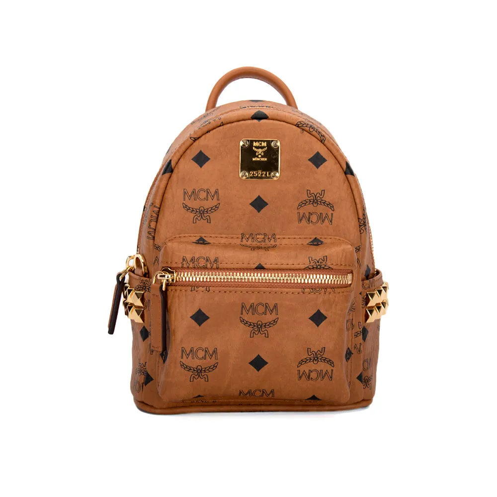 MCM Stark Bebe Boo Side Studs Backpack in Visetos