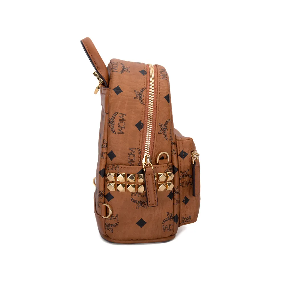 MCM Stark Bebe Boo Side Studs Backpack in Visetos