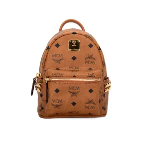 MCM Stark Bebe Boo Side Studs Backpack in Visetos