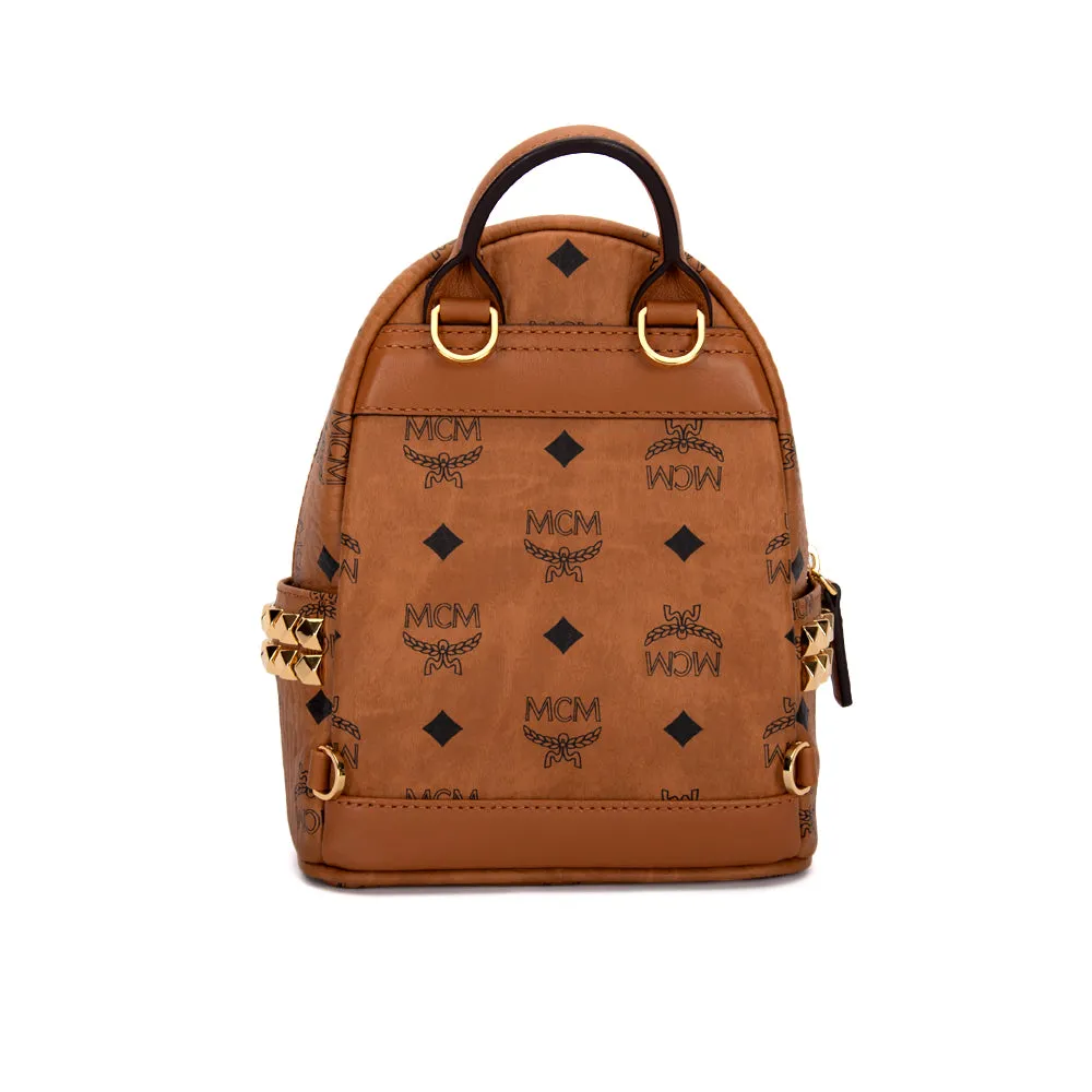 MCM Stark Bebe Boo Side Studs Backpack in Visetos