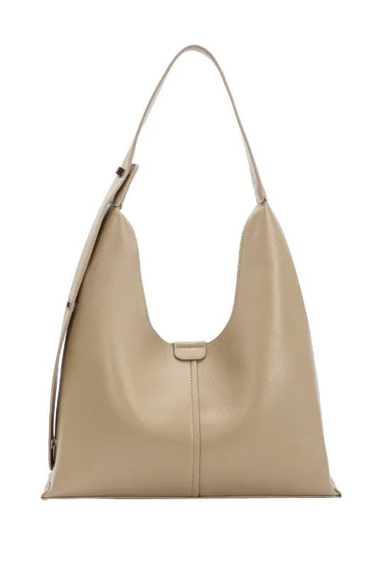 Melie Bianco: Carmen Beige Recycled Vegan Shoulder Bag