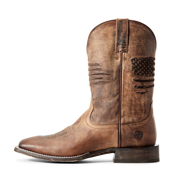 Men's Core West Circuit Patriot Western Boot in Weathered Tan