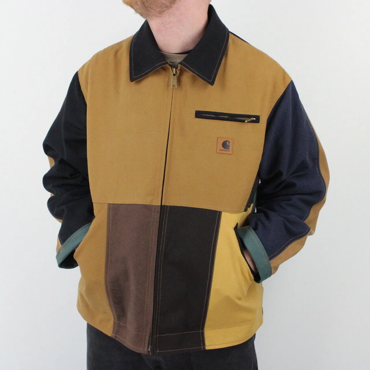 Mens CARHARTT Reworked Duck Detroit Jacket Multicolour | Large