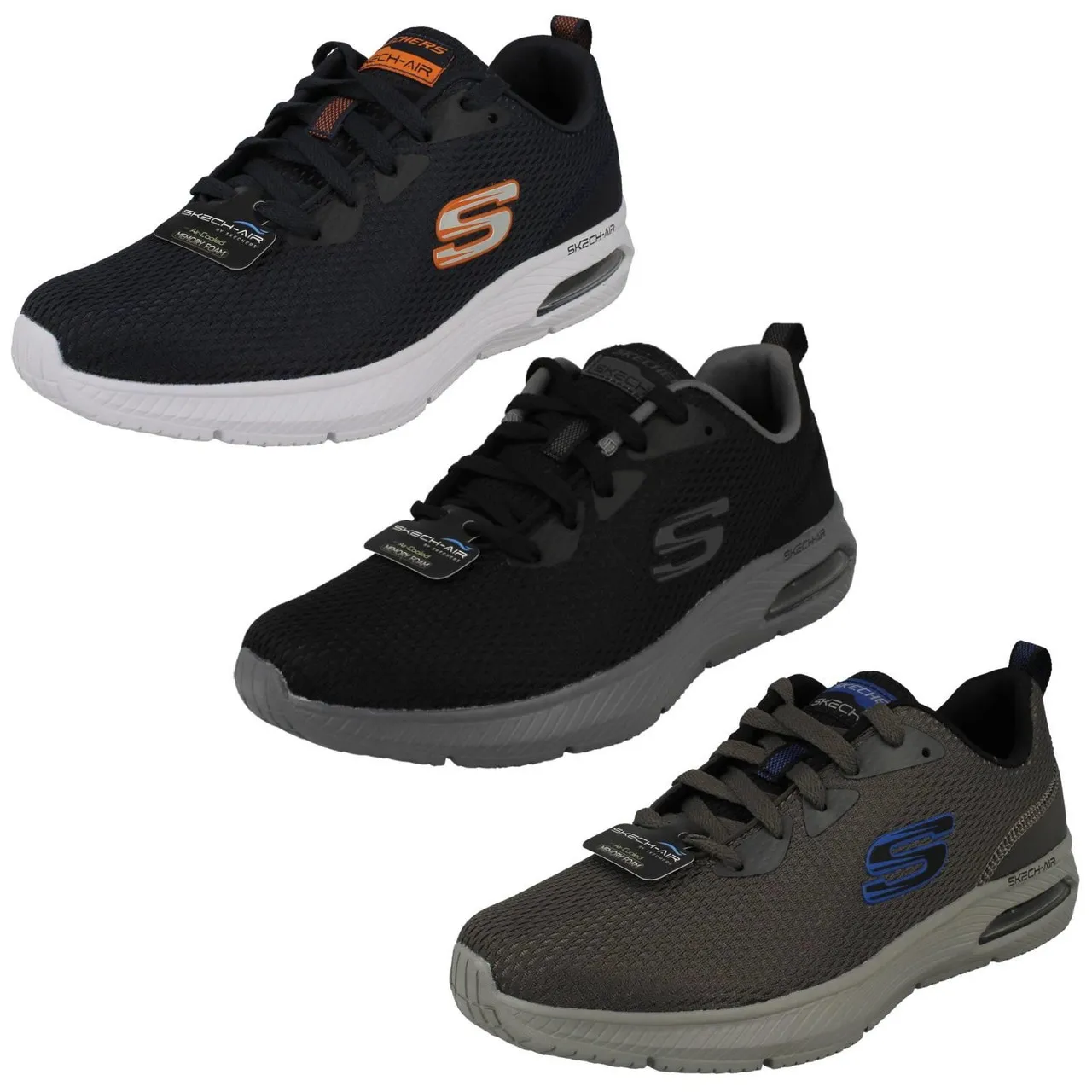 Mens Skechers Lace Up Casual Trainers - Dyna-Air 52556