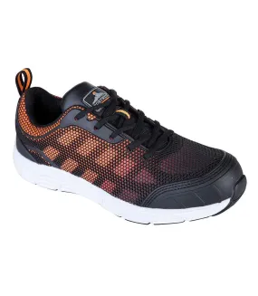 Mens steelite tove safety trainers black/orange Portwest