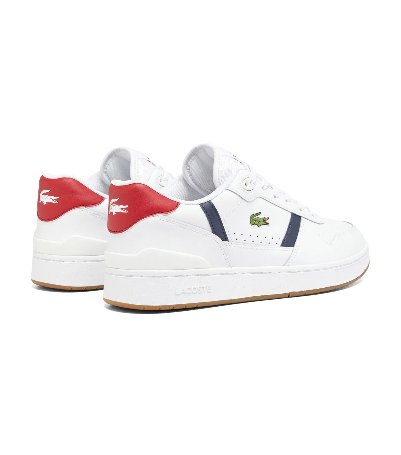 Men's T-Clip Set Leather Trainers White/Navy/Red