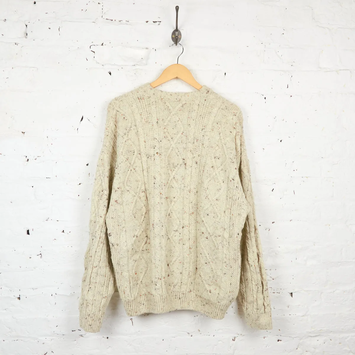 Mickey Mouse Ski Cable Knit Aran Jumper - Cream - XL