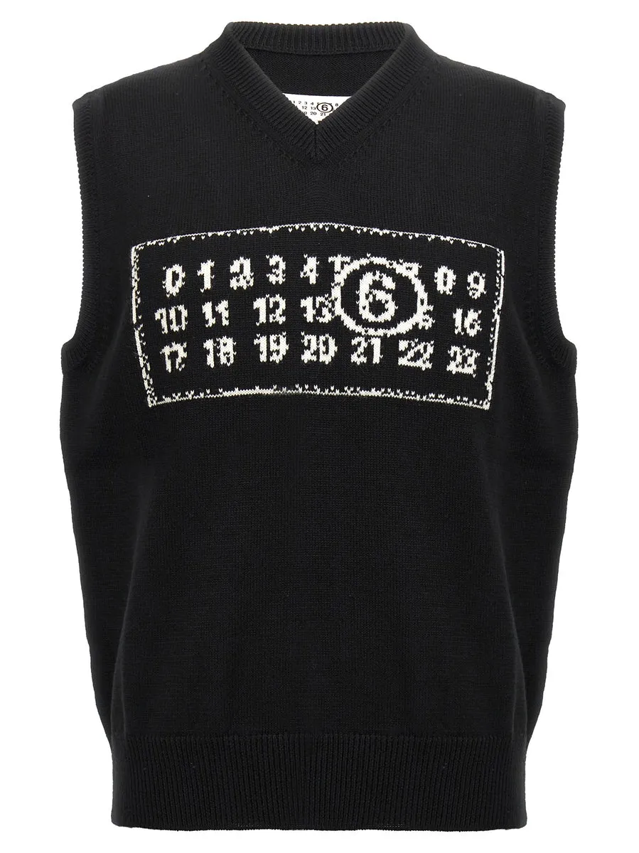 Mm6 Maison Margiela    Mm6 Maison Margiela Jacquard Logo Vest