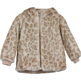 MONCLER BABY GIRLS LEOPARD PRINT FAUX FUR JACKET 18-24 MONTHS