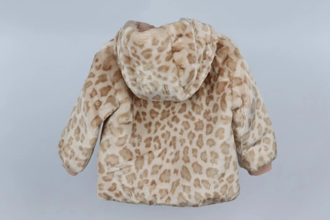 MONCLER BABY GIRLS LEOPARD PRINT FAUX FUR JACKET 18-24 MONTHS