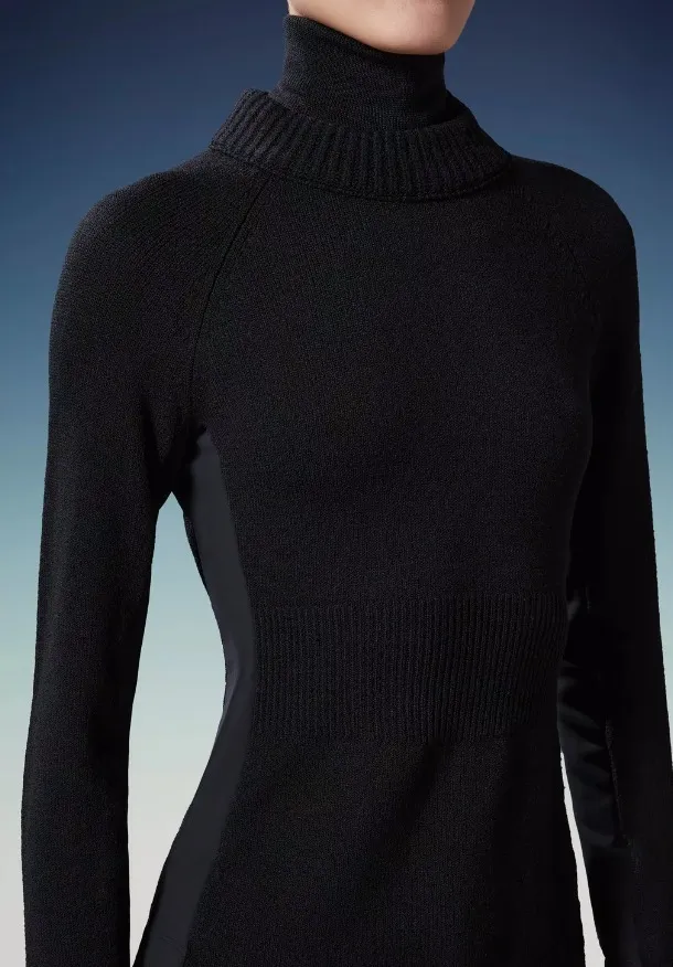 MONCLER  |Wool & Fleece Turtleneck Sweater