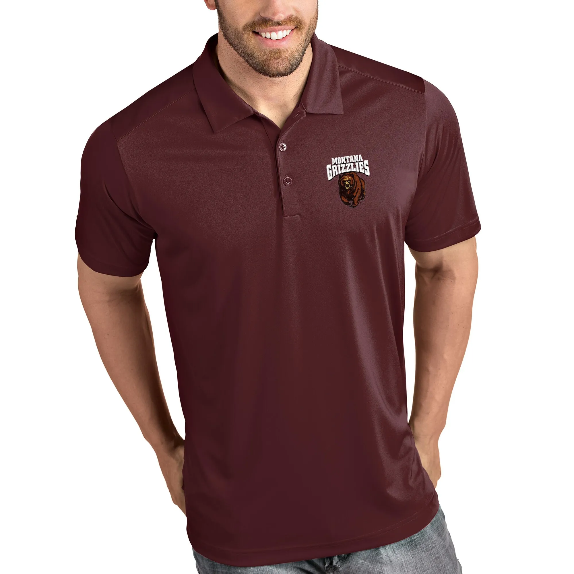 Montana Grizzlies Antigua Tribute Polo - Maroon