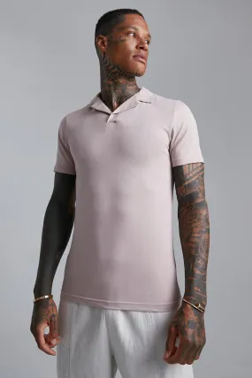 Muscle Fit Revere Polo | boohooMAN UK