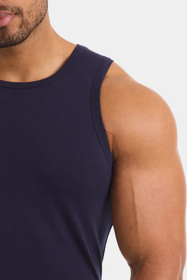 Muscle Fit Vest in True Navy