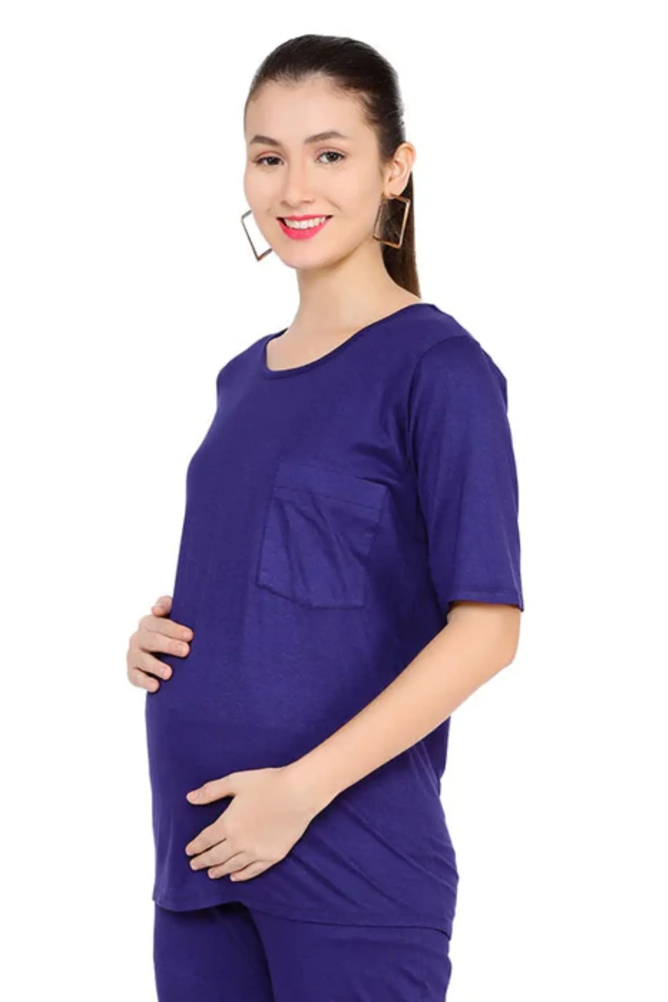 Navy Blue Maternity Top