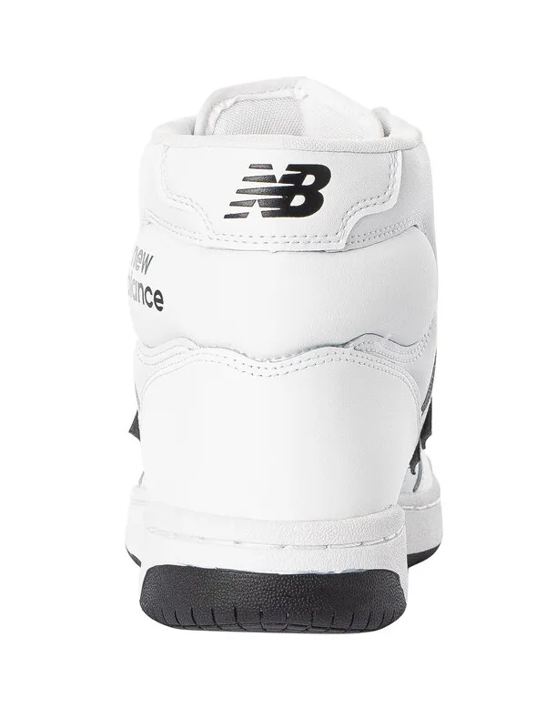 New Balance 480 High Leather Trainers - White/Navy