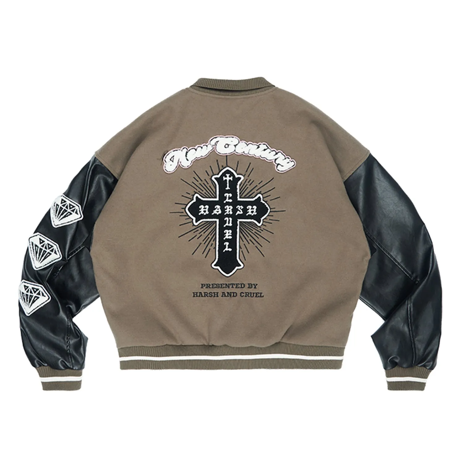 New Century Embroidered Varsity Jacket