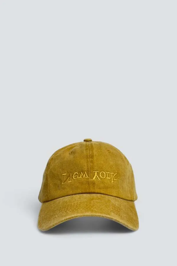 New York Embroidered Hat - Washed Yellow