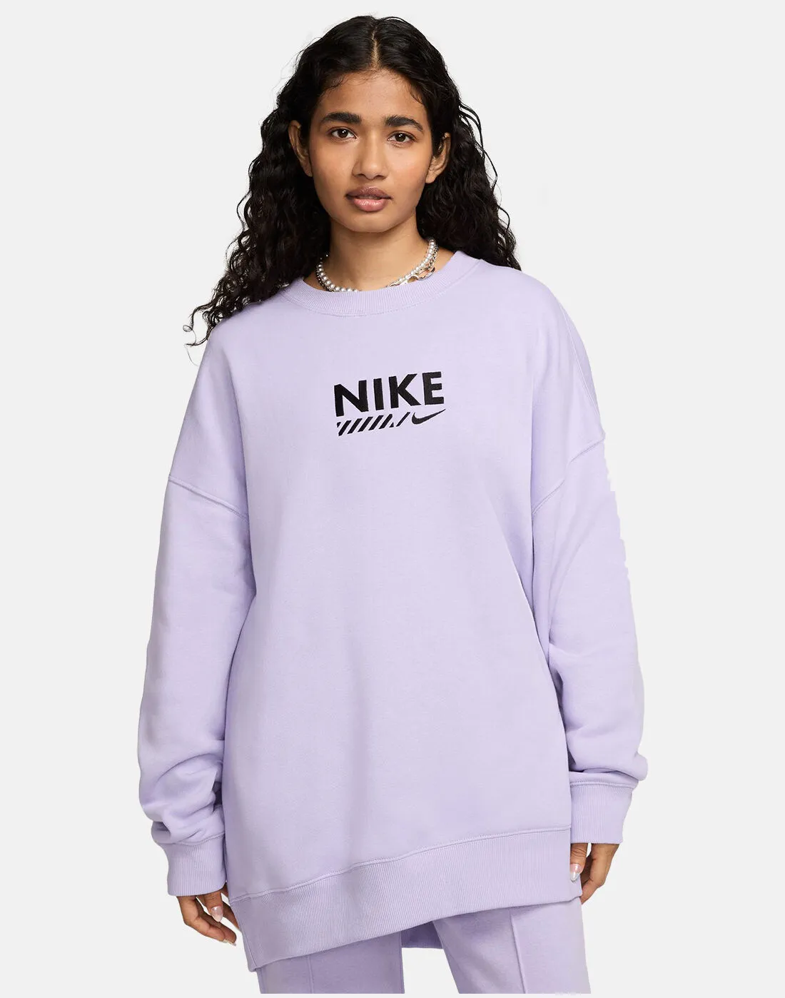 Nike Womens Oversized Fleece Crew Neck Sweatshirt