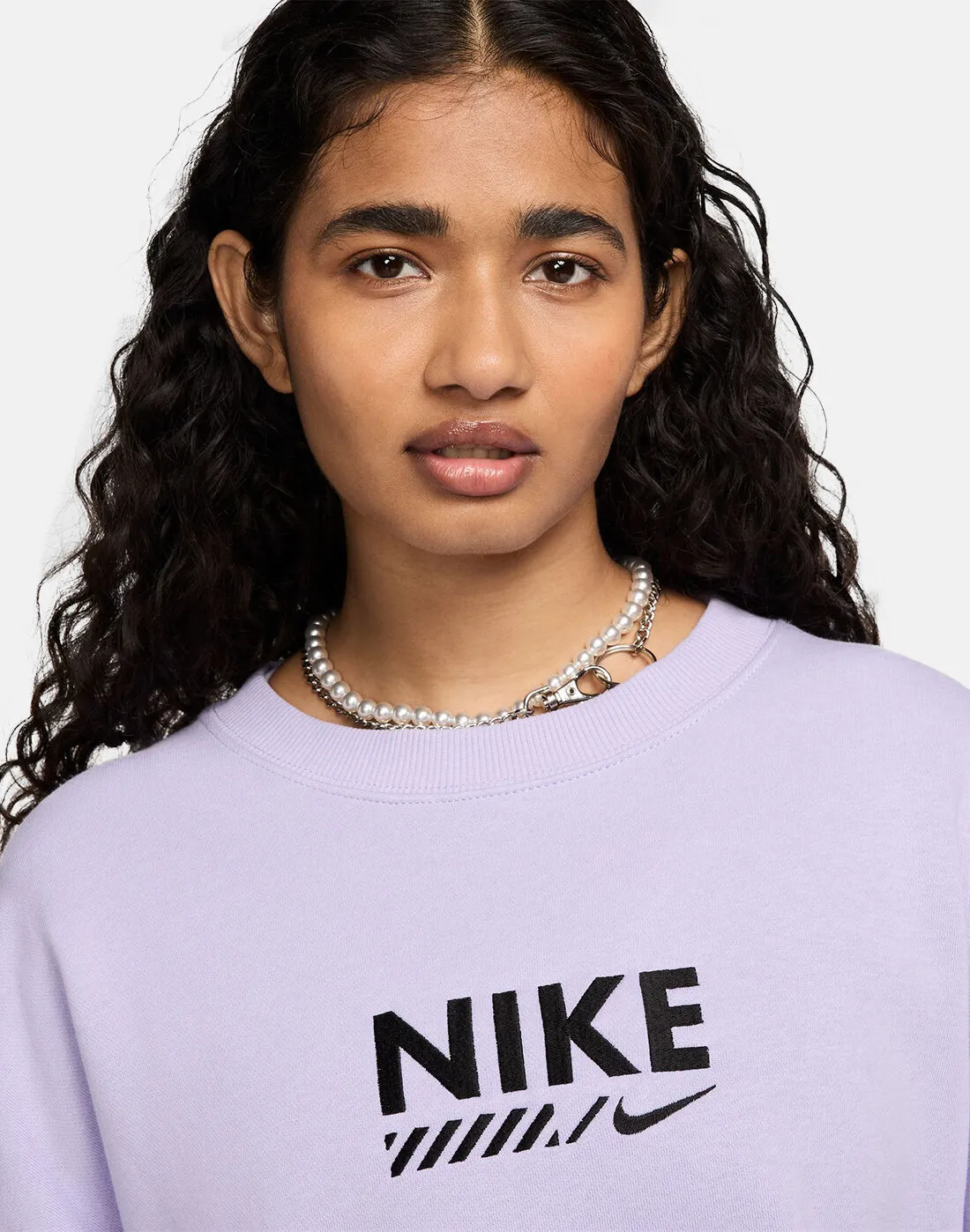 Nike Womens Oversized Fleece Crew Neck Sweatshirt