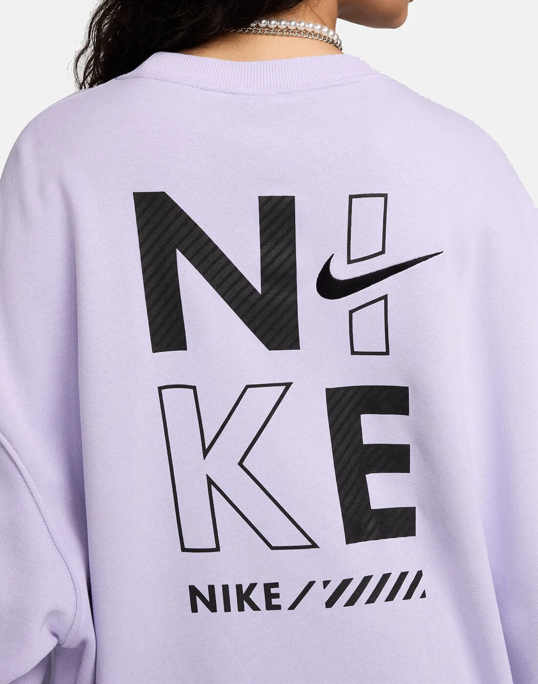 Nike Womens Oversized Fleece Crew Neck Sweatshirt