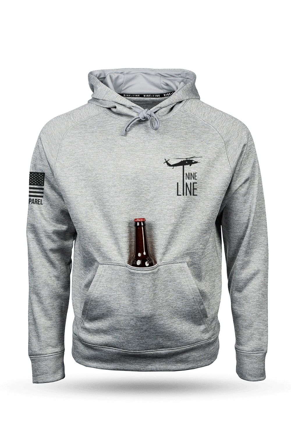 Nine Line Men's America Raglan Tailgater Hoodie in Grey