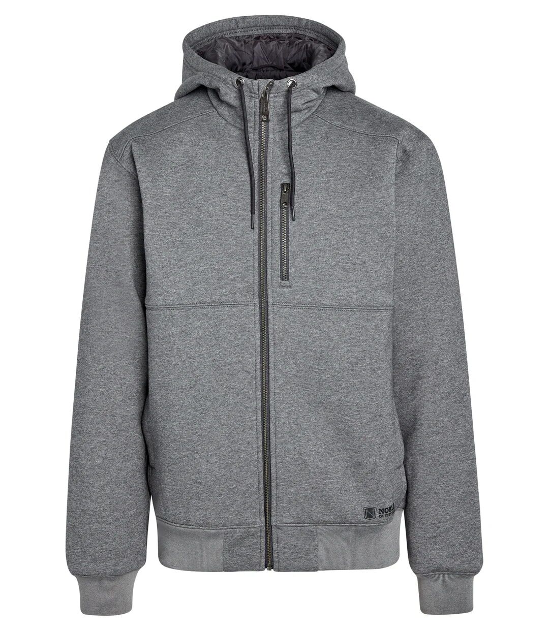 Noble Outfitters Men's FullFlexx HD Full Zip Hoodie in Charcoal Heather