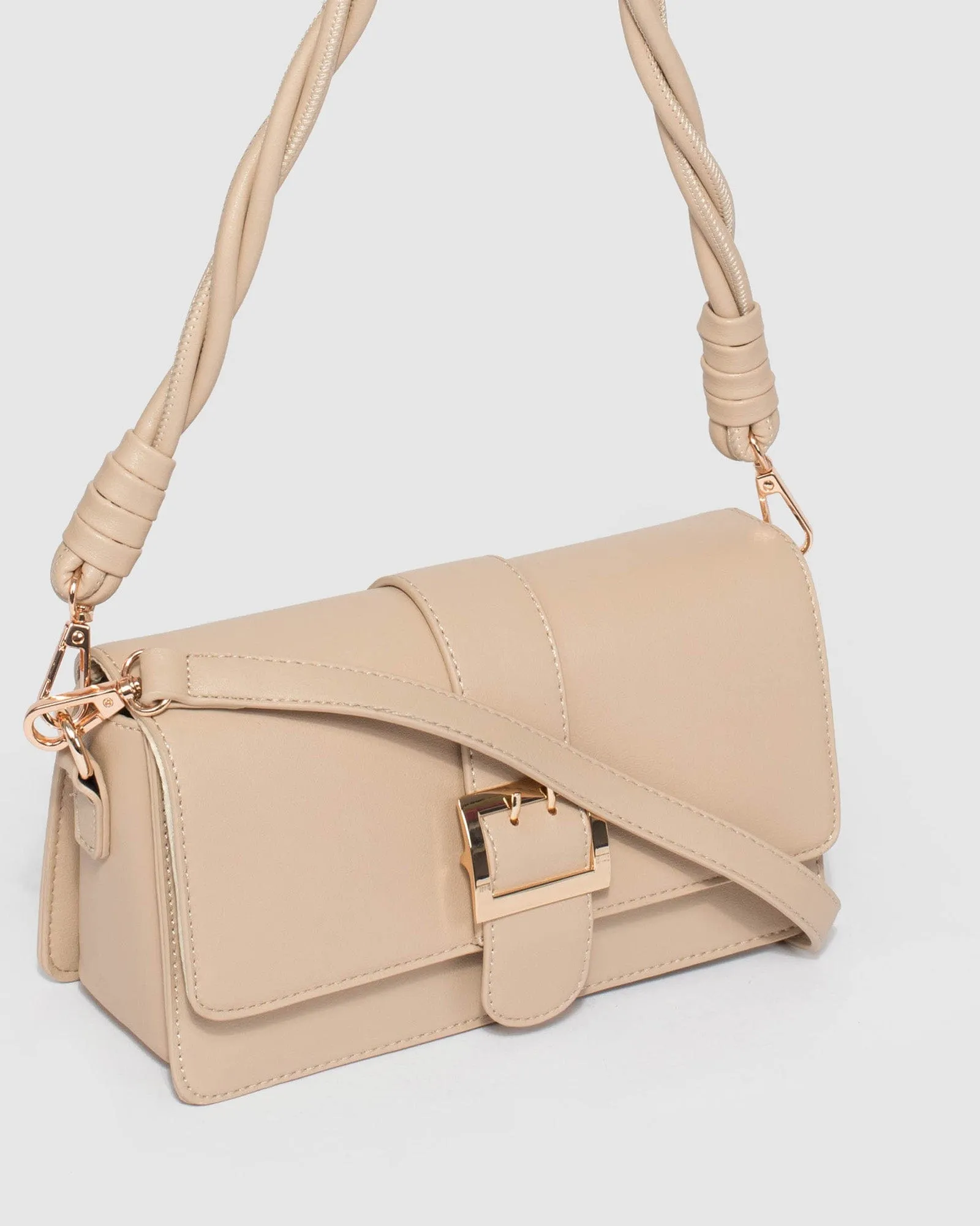 Nude Francesca Twist Shoulder Bag