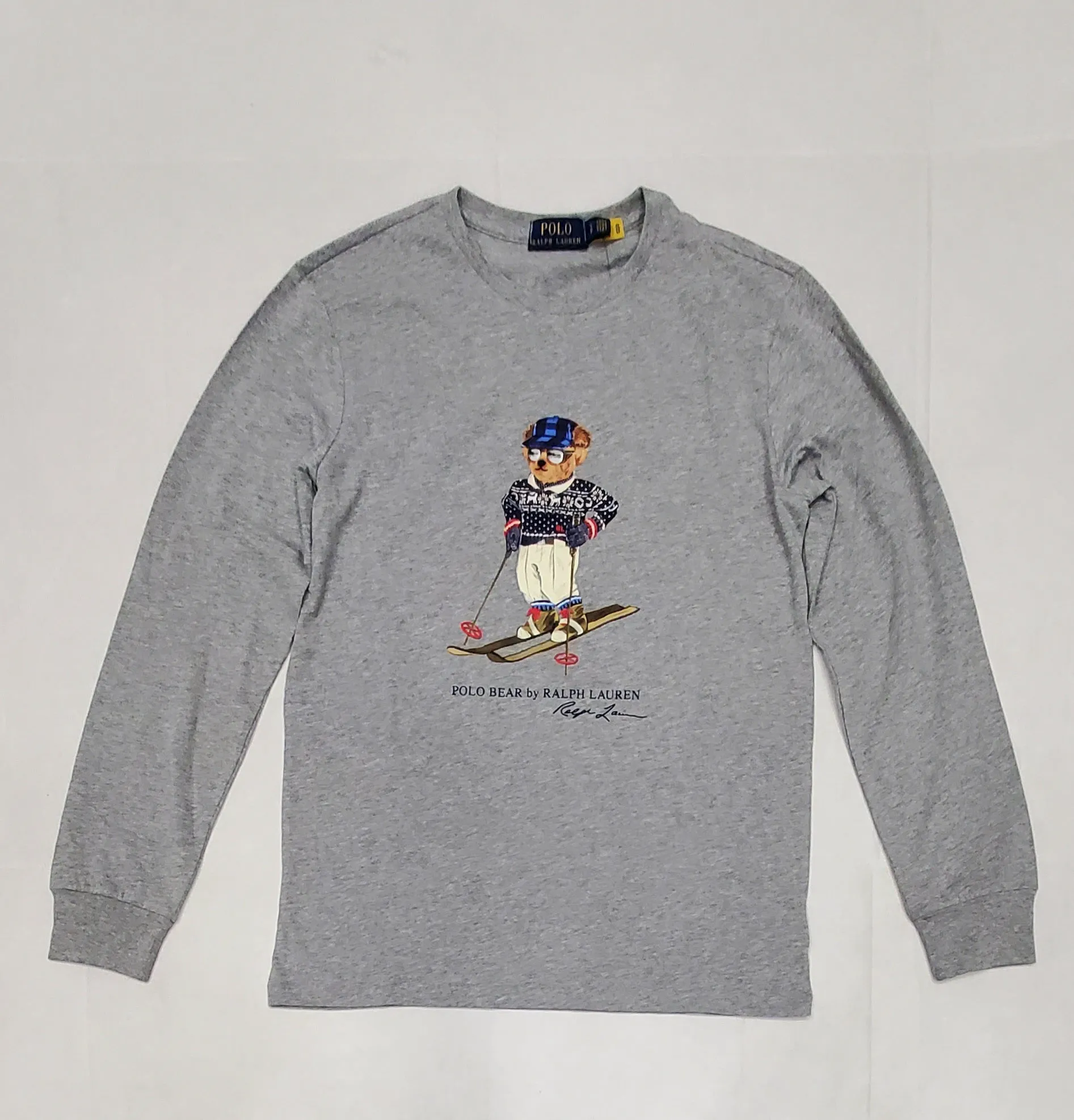 Nwt Polo Ralph Lauren Grey Ski Bear Teddy Bear Long Sleeve Tee