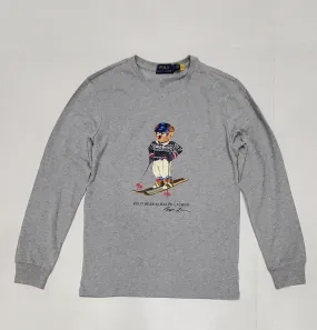 Nwt Polo Ralph Lauren Grey Ski Bear Teddy Bear Long Sleeve Tee