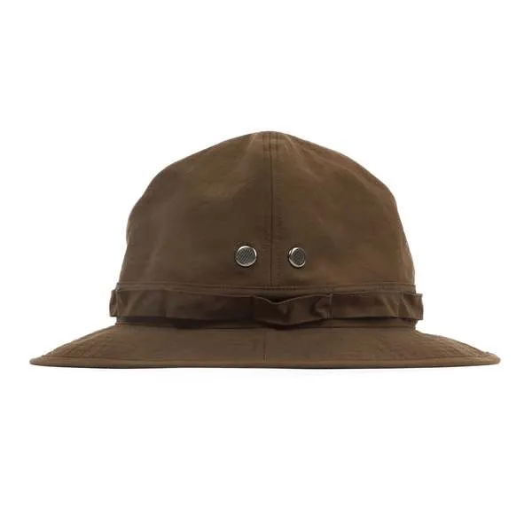 NYLON OXFORD JUNGLE HAT - BROWN