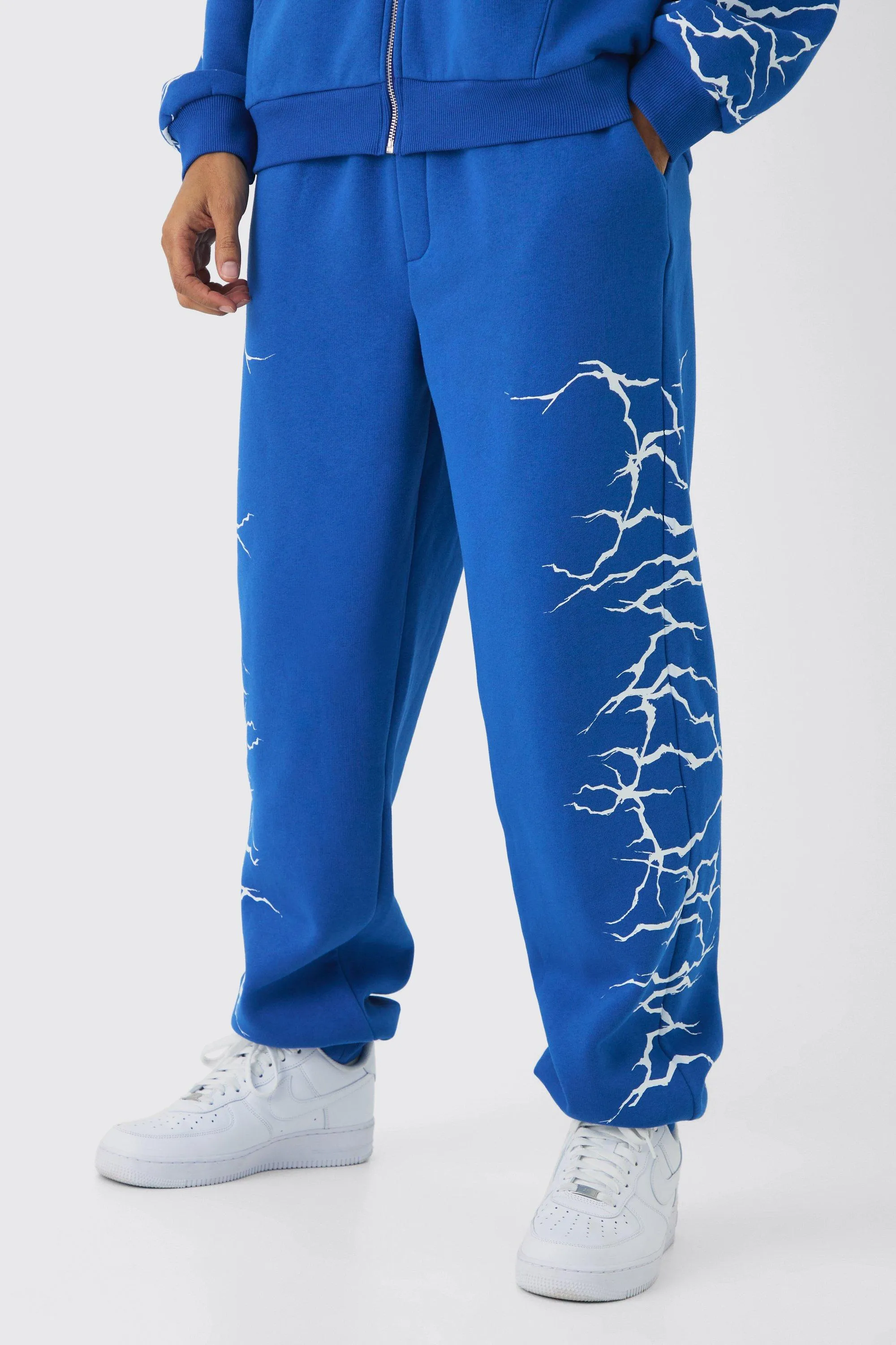 Oversized Graffiti Zip Through Joggers