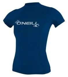 O'Neill Ladies Basic Skins Crew Rash Vest - Blue