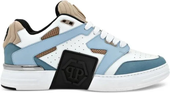 Philipp Plein Mix logo-patch sneakers Blue