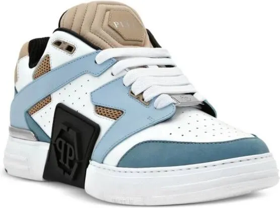 Philipp Plein Mix logo-patch sneakers Blue