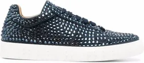 Philipp Plein rhinestone lace-up sneakers Blue