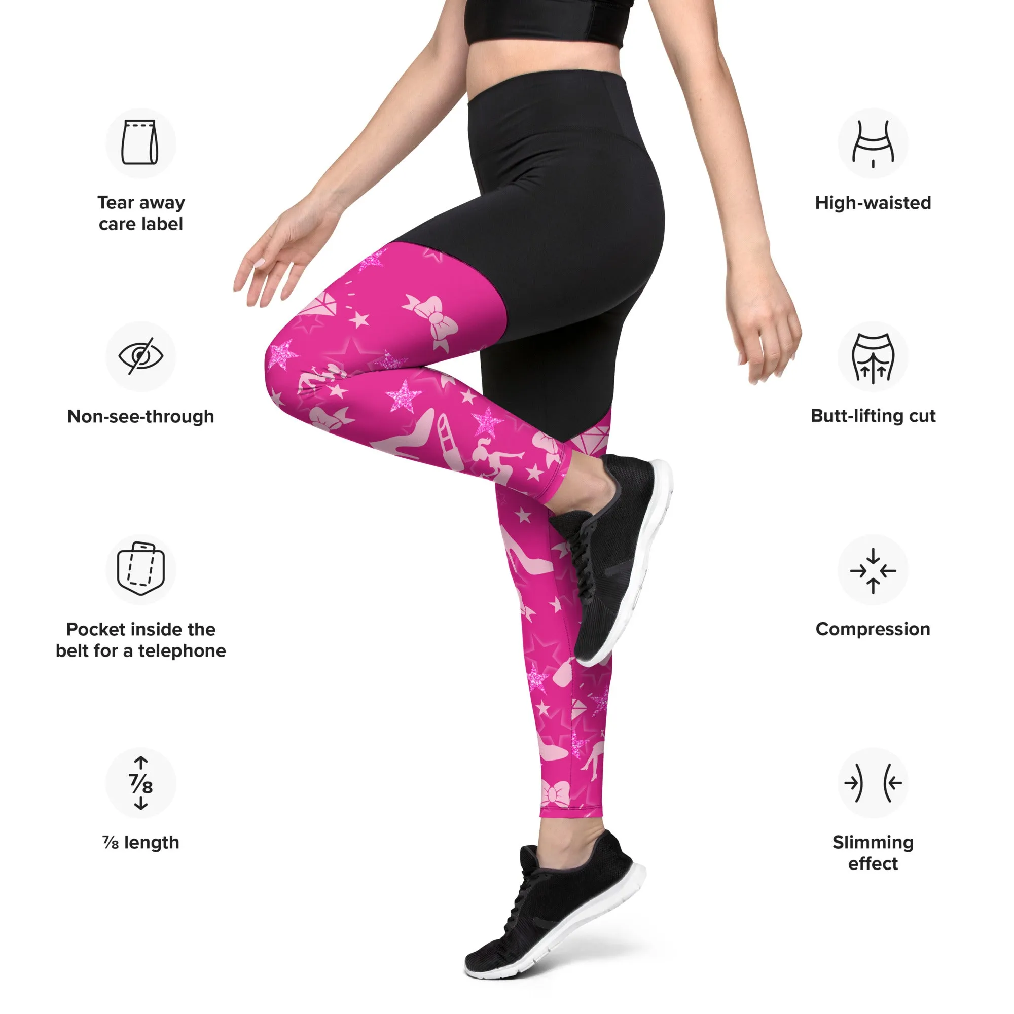 Pink Doll Compression Leggings