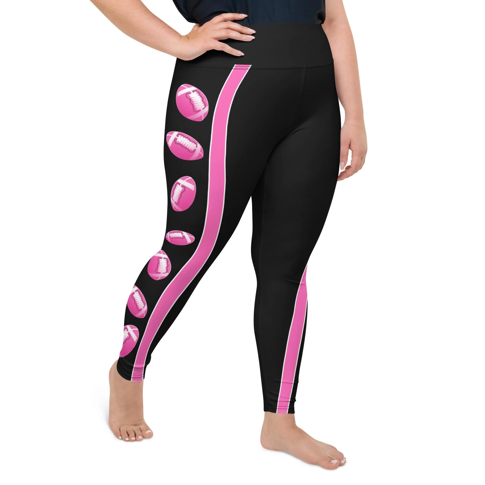 Pink Football Plus Size Leggings