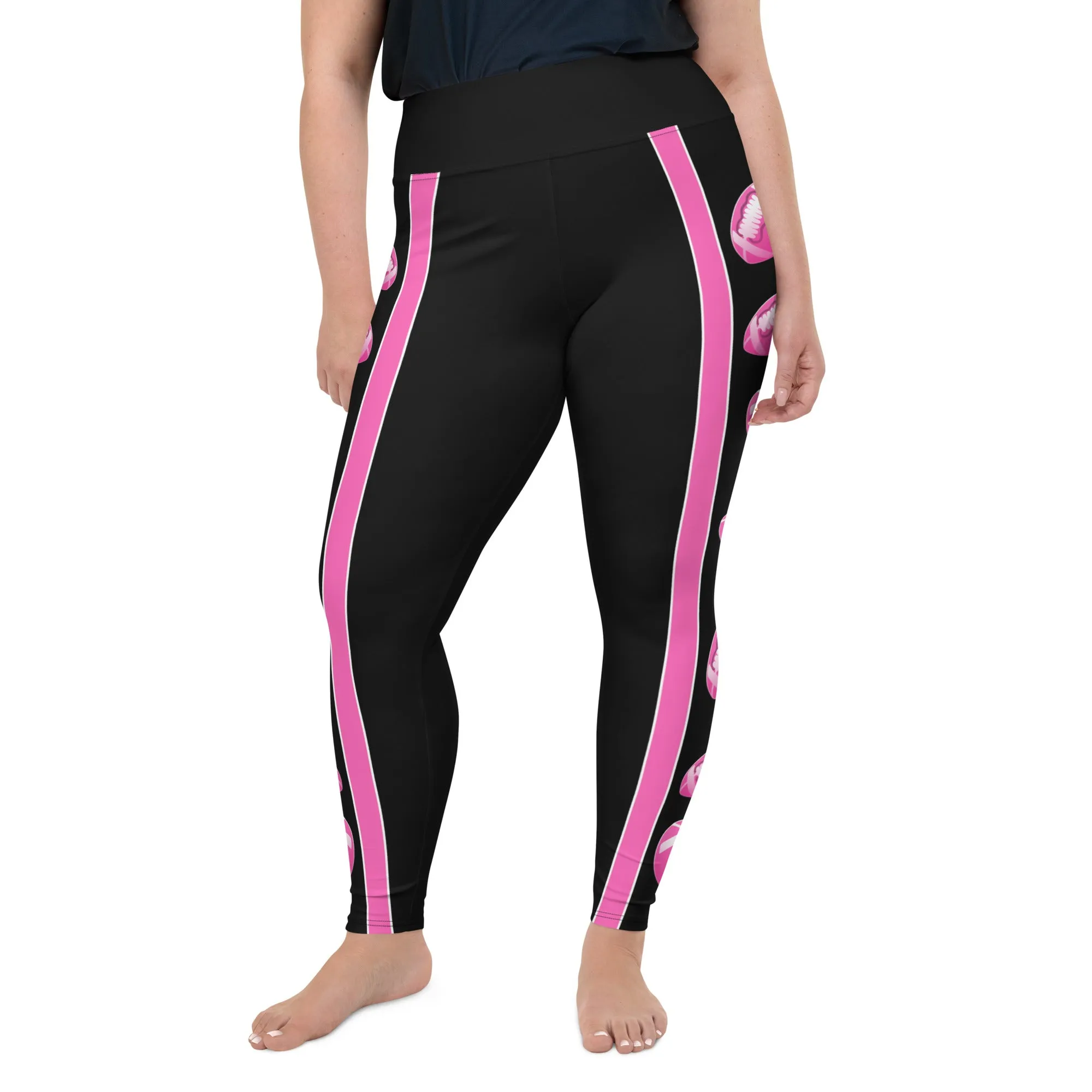 Pink Football Plus Size Leggings