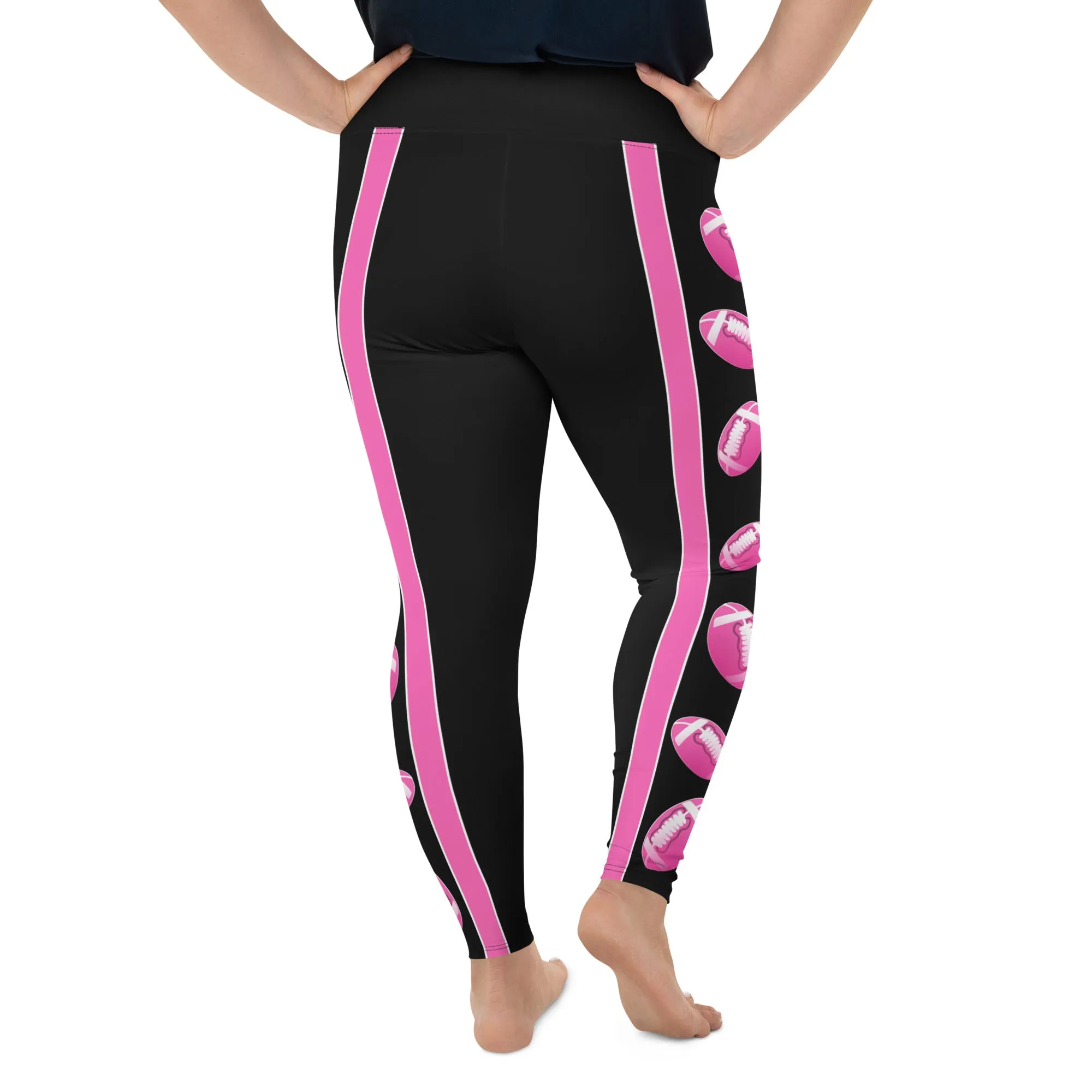 Pink Football Plus Size Leggings