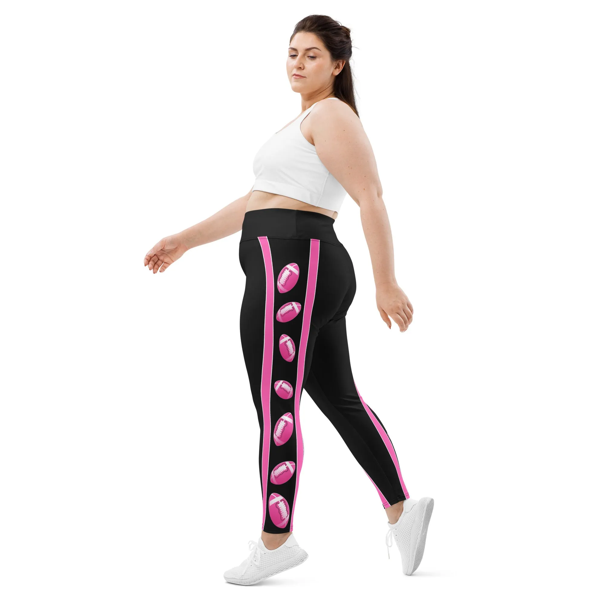 Pink Football Plus Size Leggings