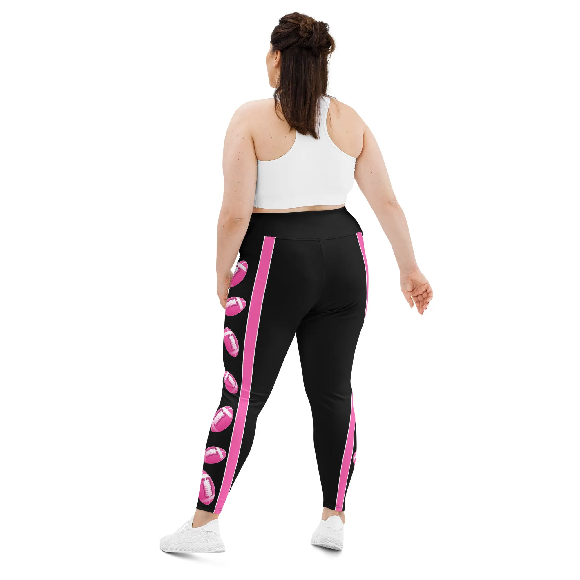 Pink Football Plus Size Leggings